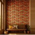 thumbnail image 2 of S4sassy Self-Stick Decorative Boho Wallpaper, Bold Blossom Print Wall Paper, Vinyl Waterproof Contact Paper, Orange, 25"x240" Removable Renter Friendly Wall Covering For Bedroom, Dining room, 2 of 9
