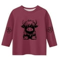 thumbnail image 4 of Lovzfmll T-Shirt Graphique à Manches 3/4 pour Enfants, Col Rond Décontracté, Style Col Rond pour Tout-Petits 3-4 Ans, 4 of 4