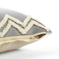 thumbnail image 4 of Laddha Home Designs Loomed Tufted Chevron Cotton Throw Pillow Cover - 20" - Gray and Cream, 4 of 9
