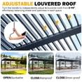 thumbnail image 6 of MELLCOM Pergola Louvered 12x20, Hardtop Pergola with Adjustable Roof for Sun & Rain Shade, Outdoor Gazebo with Integrated Drainage System, Modern Rustproof Patio Canopy Carport, 6 of 8