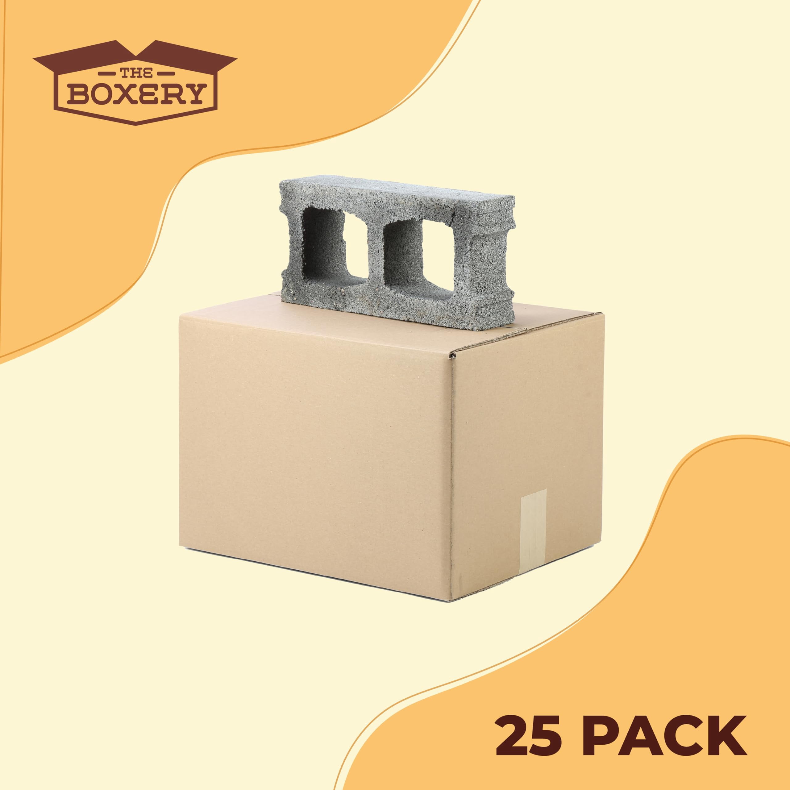 The Boxery Heavy-Duty Double Wall (ECT48) - 12"x10"x8" (25-Pack) | Corrugated Boxes for Shipping, Packaging, Moving, Storage Box for Home or Business, Strong Wholesale Bulk Boxes
