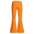 thumbnail image 3 of Sonxahe Little Girl's Solid Flared Denim Jeans Mid Rise Stretch Casual Trousers Bottoms,Orange, 3 of 7