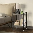 thumbnail image 5 of 2 Tier Record Player Stand End Table with Vinyl Storage Shelf, Gray, 5 of 7