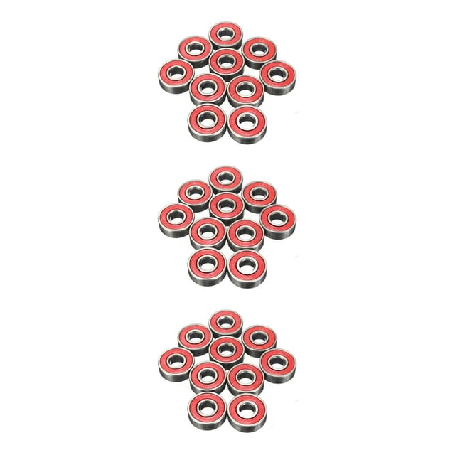 Wosthever 10 Piezas Cojinete de monopatín Longboard Cojinetes de acero al carbono Patín de ruedas Patinete Pieza de repuesto Profesional Rojo Type1 NO1