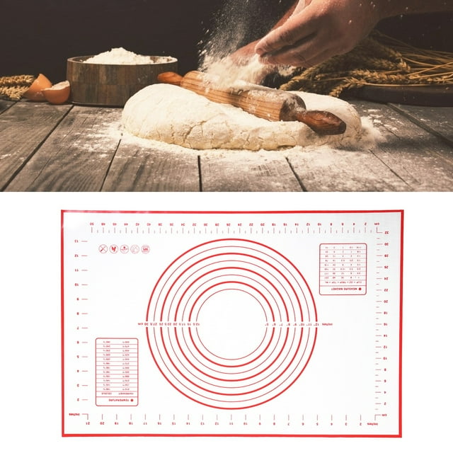 Non-stick Design High-quality Baking Mat, Rolling Pin Pad, Food-grade Silicone For Home Restaurant Kitchen Office Red