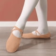 thumbnail image 2 of Ruyang Toddler Girls Canvas Ballet Shoes Split Sole Ballet Slippers with Elastic Straps Cute Soft Dance Shoes for Girls Kids Performance, 2 of 7