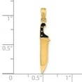thumbnail image 2 of FJC Finejewelers 14k Yellow Gold 3d Butcher Knife with Black Enamel Charm, 2 of 5