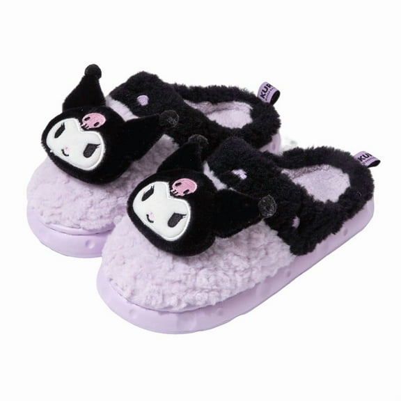 Sanrio Kuromi Plush Slippers Cute Women's Winter Indoor and Outdoor Universal Non-slip Warm Girls Slippers 40/41