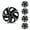 16-Black & Silver, variant on 14" Hubcaps Universal Wheel Rim Covers Snap On installation, [Only Fit Iron Hub & Steel Wheel] Heavy Duty PP Material (14 Inch Set of 4, Black Lacquer & Silver Lacquer)