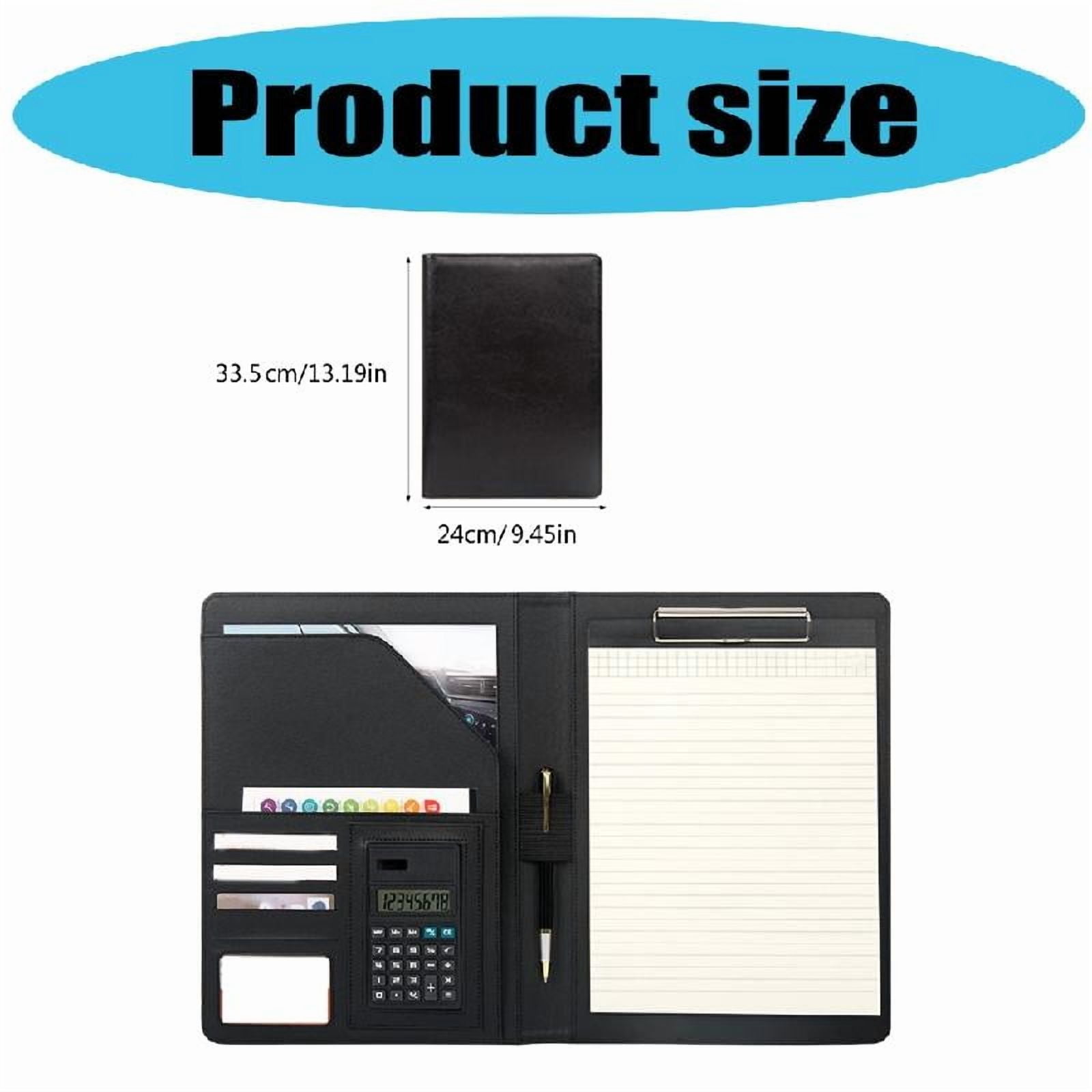 Leather Conference Folder with Clipboard Multi Pockets for Meeting Conference