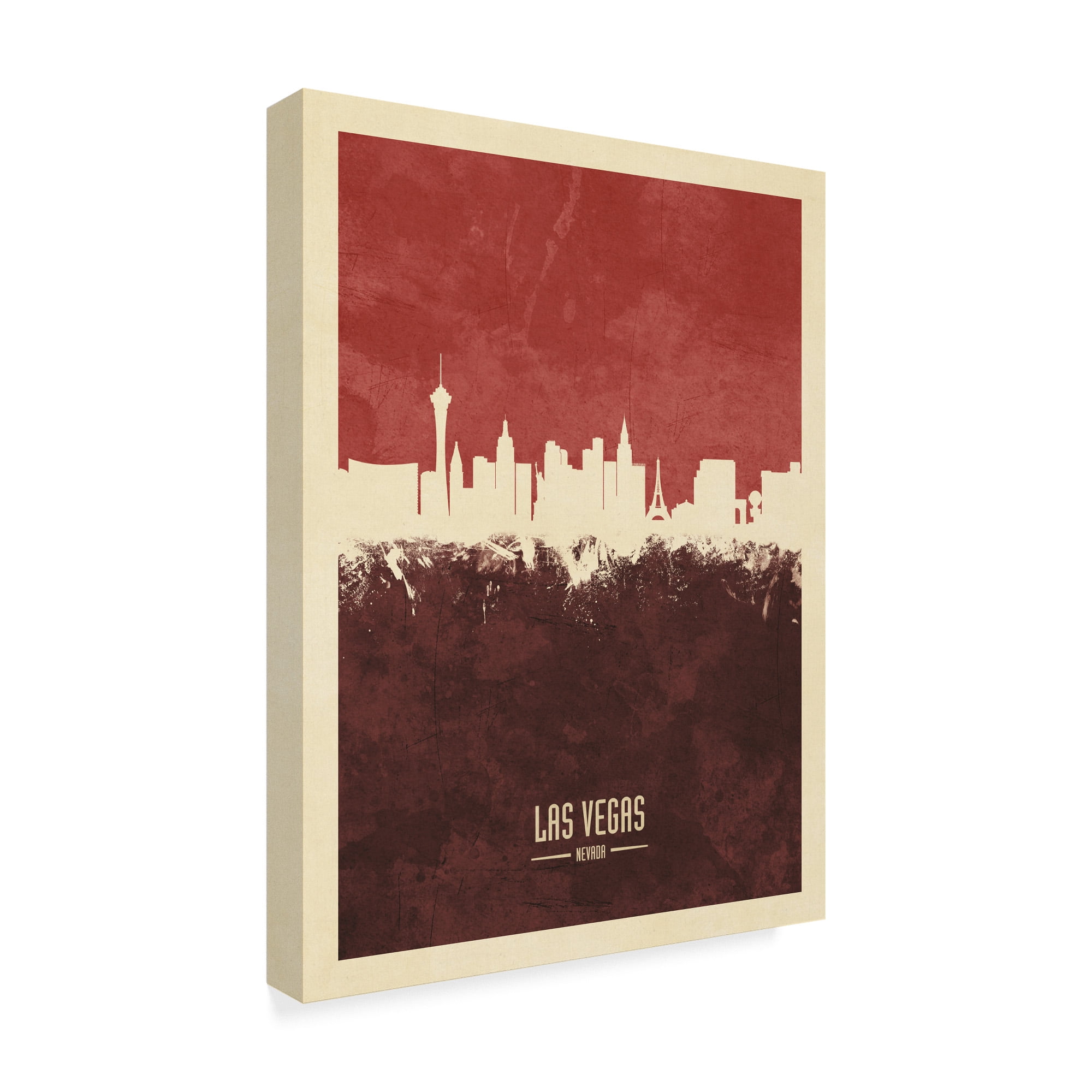 Trademark Fine Art 'Las Vegas Nevada Skyline Red II' Canvas Art by Michael Tompsett