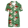 thumbnail image 5 of Tnhcen Women's Christmas Pajamas Set 2-Piece Holiday Pajama Shorts Set Christmas Pajamas Soft Sleepwear Short Sleeve Pajama Set with Collar Homewear Set, 5 of 9
