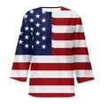 thumbnail image 5 of SELONE 3/4 Sleeve Tops for Women Dressy Casual Three-Quarter Sleeve Tops Regular Fit T Shirts Pullover Tees Tops Usa Flag Print T-Shirts Crew Neck Tops Casual Blouses Button Down T Shirts White XXL, 5 of 5