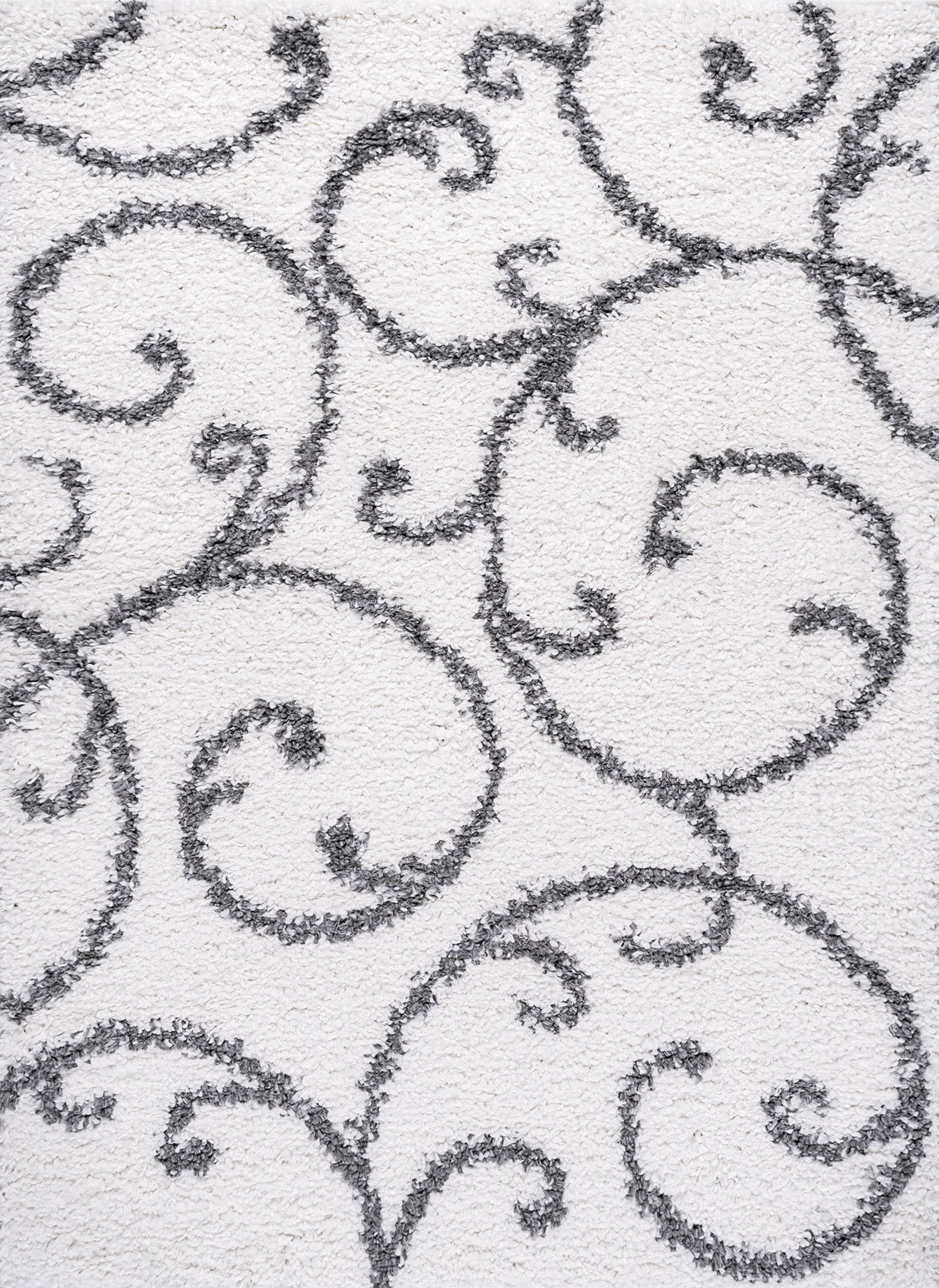 Bliss Rugs Transitional Floral 3'3'' x 5' White and Gray Polypropylene Indoor Area Rug, 3'3'' x 5'