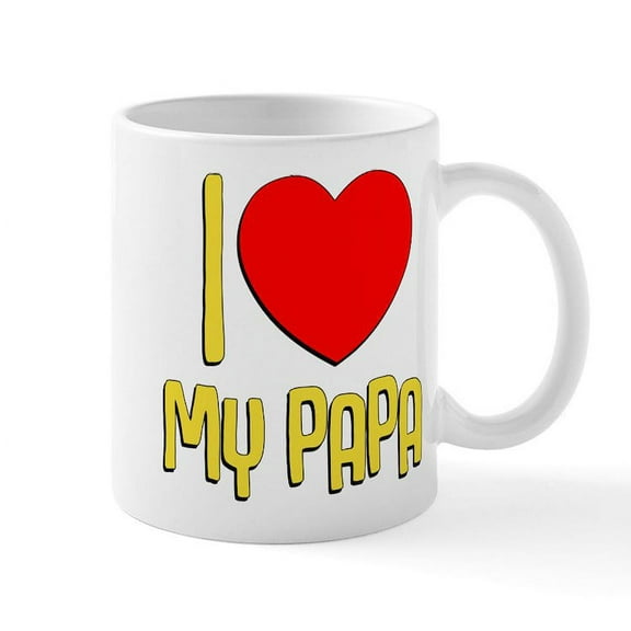 CafePress - I Heart My Papa - 11 oz Ceramic Mug - Novelty Coffee Tea Cup