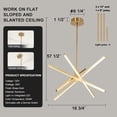 thumbnail image 3 of C Cattleya  4-Light Sputnik LED Chandelier Hanging Pendant Light Gold, 3 of 5