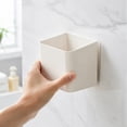 thumbnail image 6 of Wall-Mounted Storage Organizer No Drill Wall Caddy - Plastic Hanging Box for Kitchen Utensils, Bathroom Toiletries, Office Supplies - 5.83x4.72x3.62in, 6 of 7