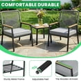 thumbnail image 6 of LIFERUN 3-Piece Patio Furniture Set, 2 Outdoor Rattan Chairs with 1 Table, Garden Set with 3.15in Thick Cushions, WPC Armrest, for Balcony, Backyard, Terrace, Grey, 6 of 13