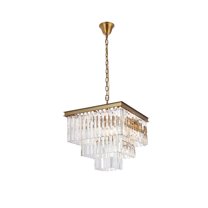 Elegant Lighting Sydney 21.5" Metal/Crystal Chandelier in Satin Gold/Clear