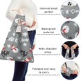 thumbnail image 5 of 5 Pack Foldable Shopping Bag,Gray Christmas Snowman Pattern Reusable Grocery Bags with Pockets,Large Reusable Tote Bags with Handles Waterproof & Lightweight, 5 of 6
