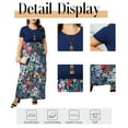 thumbnail image 5 of Mengpipi Womens Plus Size Floral Maxi Dress Short Sleeve High Waist Summer Casual Dress with Pockets M-5XL, 5 of 7