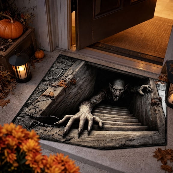 3D Zombie Hand Door Mat with Scary Skeleton Design, Spooky Halloween Decorations for Front Porch and Entryway, Creepy Outdoor Halloween Decor 1 Pack