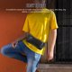 thumbnail image 3 of Riñonera portátil negra, elegante y casual, para el pecho, duradera, tipo bandolera, ajustable, deportiva, con conector para auriculares para hombre., 3 of 6