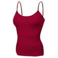 thumbnail image 3 of Essential Basic Women Layering Short Cami Adjustable Strap Tank Top - 3Pack - Wh, Red, Coral, M, 3 of 5