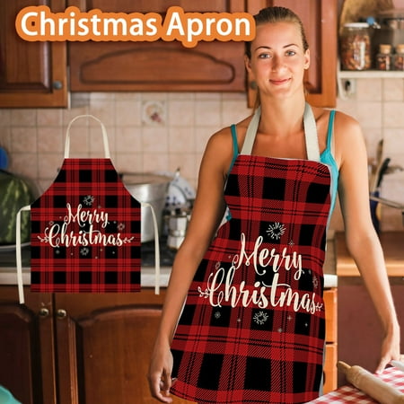

Mittory 1pc Parent adult the Family Kitchen Christmas Print Linen Family Aprons