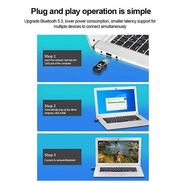 900Mbps WiFi 6 USB Adapter Bluetooth 5.3 USB Dongle Wireless Network Card Dual Band 2.4/5G Free Driver for PC Laptop