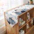 thumbnail image 4 of Navy Blue Thanksgiving Fall Table Runner Linen Burlap Table Runner 72 Inches Long Pumpkin Botanical Maple Leaf Dresser Scarves for Kitchen Island Coffee Dining Room Party Holiday Decoration 16"x72", 4 of 8