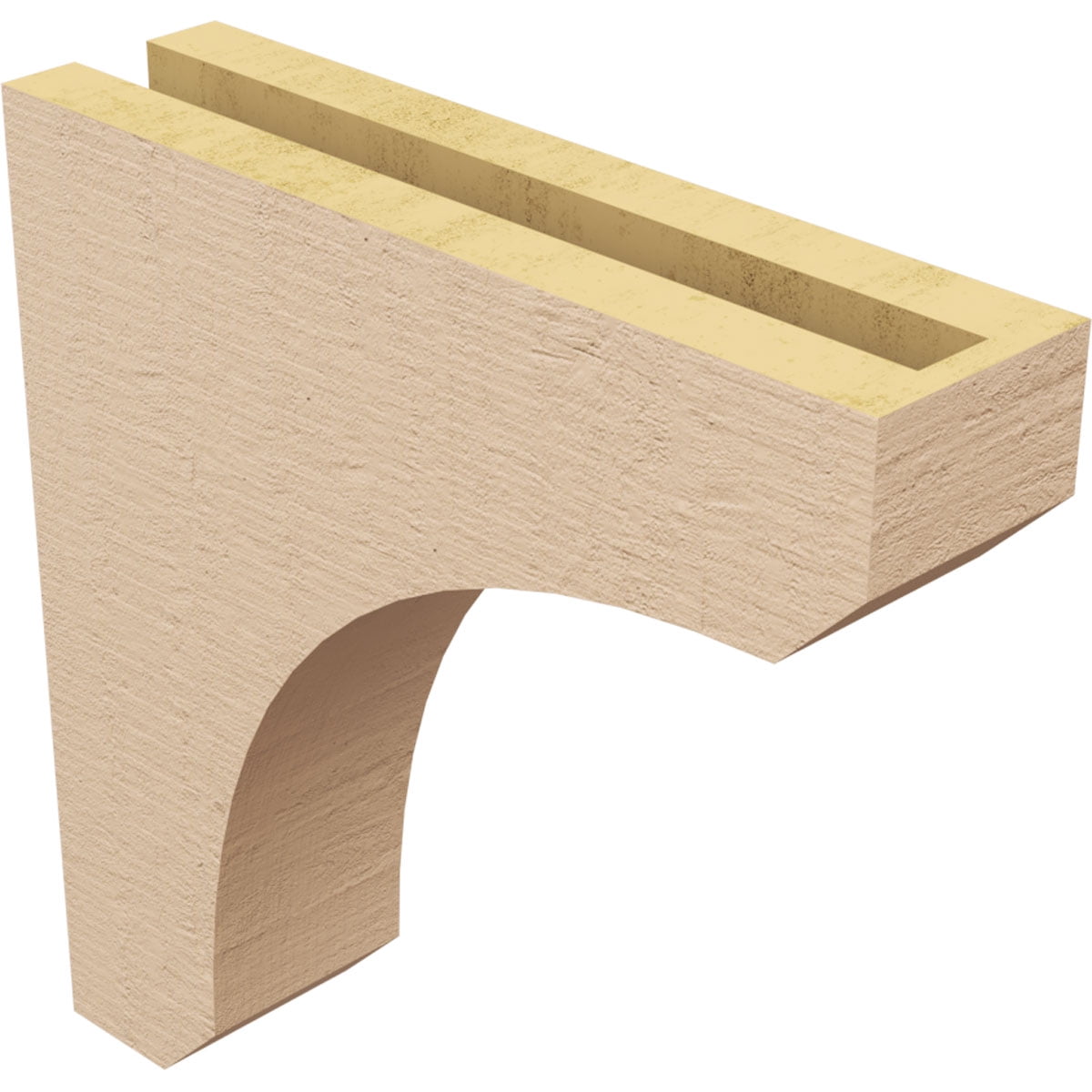 3"W x 12"D x 12"H Thin Legacy Rough Cedar Woodgrain TimberThane Corbel, Primed Tan