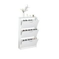 thumbnail image 4 of Shoe Cabinet for Entryway, White Narrow Shoe Storage Cabinet Flip Down Shoe Rack Wood 3 Tier Shoe Organizer for Home and Apartment, Modern Shoe Storage Cabinet with 3 Flip Drawers for Entrywa, White, 4 of 5