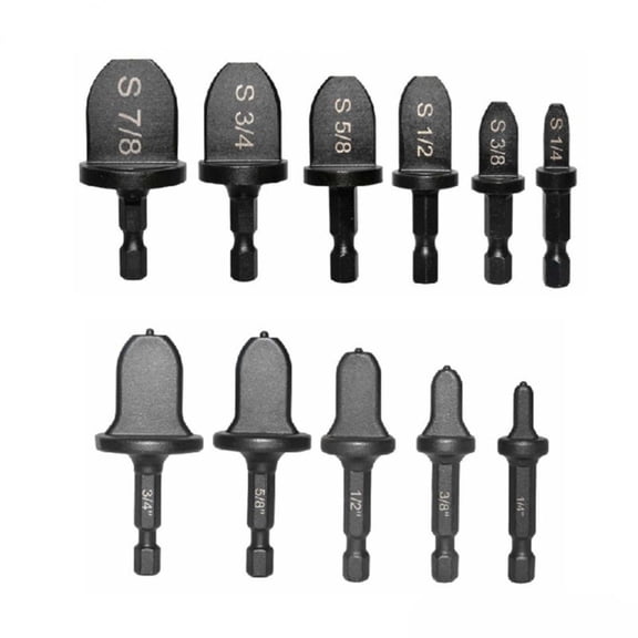 Snmubt 11pcs Copper Pipe Swaging Tool Set, 5 Flare & 6 Expander Bits, 1/4-inch Hex Shank, HVAC Drill Tool for Plumbing