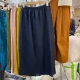 thumbnail image 4 of Falda elegante de lino y algodón para mujer, verano 2024, nueva, cintura elástica, longitud media, corte en A, holgada, con abertura lateral, 4 of 4
