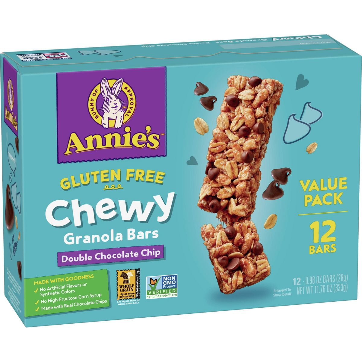 2X - Annie's Organic Gluten Free Double Chocolate Chip Granola Bars Value Pack - 11.7oz