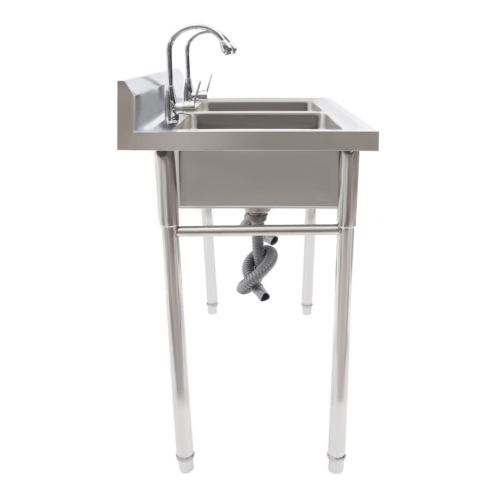 2 Compartment Commercial Sink Restaurant Kitchen Utility Sink Stainless Steel