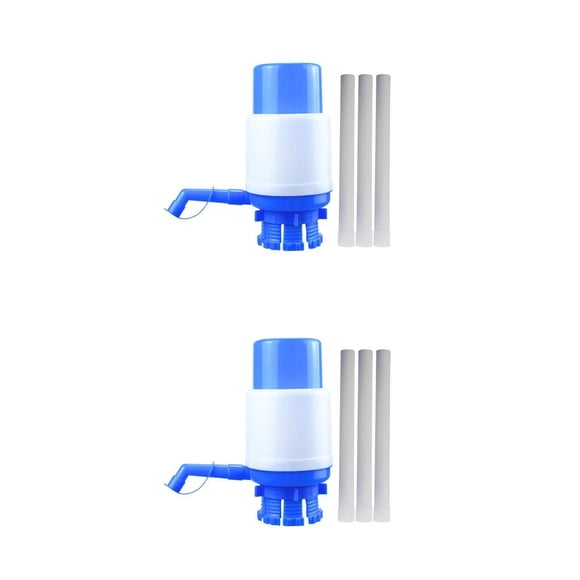 Wosthever Bomba dispensadora de botellas de agua Bombas manuales de presión manual blanco y azul 2Conjunto