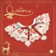 thumbnail image 2 of Pet Christmas Sweet and Comfortable Dog and Kitten Scarf Necklace Double layer Lace Collar Cat and Dog Saliva Towel Bow Pet Birthday Party Festival Daily Clothing Clothing Accessories - XS, 2 of 5
