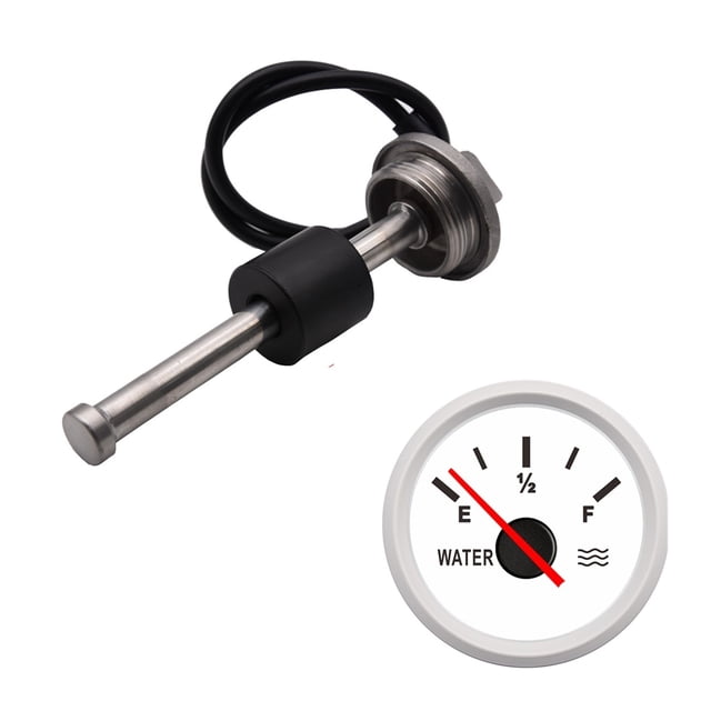0-190Ohm 52MM Water Level Gauge Red Backlight Water Tank Level Indicator Meter With Fuel Level Sensor 200MM 250MM 300MM 400MM ,Suits Most Tanks