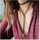 thumbnail image 1 of Gargantilla de gamuza fina, collar de cordón negro, gargantilla de cinta de gamuza, joyería para mujeres y niñas Feliz Sencillez, 1 of 5