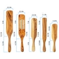 thumbnail image 6 of Spurtle Spatula Spoon Kitchen Cooking Utensil - Premium Wood 10pc Set - Natural Teak Wood Machine Washable - Non Stick Wooden Cookware Spatula Spoon, 6 of 8