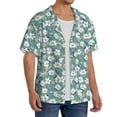 thumbnail image 2 of Uemuo Floral Pattern Cotton Linen Short Sleeve Shirts,Casual Lightweight Button Down Shirts,Vacation Beach Summer Tops-XX-Large, 2 of 7