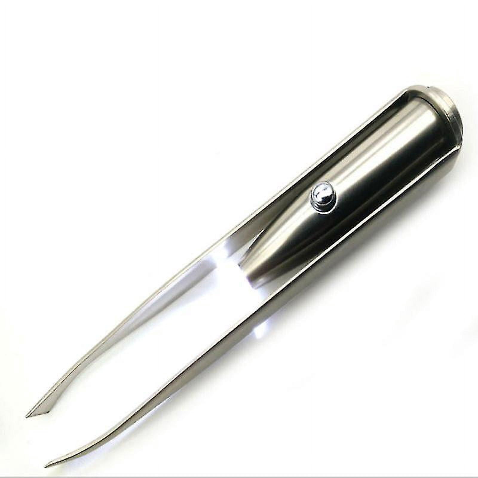 Qian1pc Stainless Steel Led Tweezer Eyelash Eyebrow Eyes Hair Remover Tools P1
