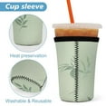 thumbnail image 3 of Set of 3 Packs Reusable Hot And Iced Coffee Cup Sleeve Neoprene Tumbler Sleeve Sage Green Leave(16,24,32oz), 3 of 8