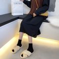 thumbnail image 3 of Cross Band Slippers Fuzzy Fluffy Non-skid Open Toe Slides Plush Sandals for Lady, 3 of 10