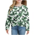 thumbnail image 4 of Long Sleeve Kids Shirts Girls Camouflage Print Tops Front Knot Shirt Round Neck Tshirts Casual Blouse Tops, 4 of 9