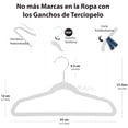 thumbnail image 2 of MAGMALIFE 50 Ganchos de Terciopelo para Ropa Infantil, Gancho Plateado Giratorio de 360 Grados, Adecuado para Todo Tipo de Ropa, Antideslizante, 35 cm de Largo (Blanco), 2 of 8