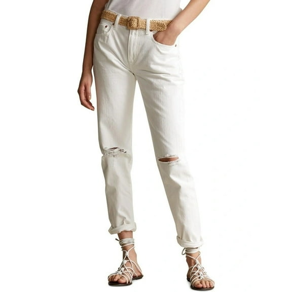 Ralph Lauren WHITE Women's The Avery Boyfriend Jeans, US 27, NWOT
