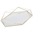 thumbnail image 2 of Fictory Bandeja de Almacenamiento de Joyas - Baño Sexangle Espejo Metal Oro Cosmético Almacenamiento de Joyas Organizador Bandeja Caja Placa(Dorado), 2 of 14